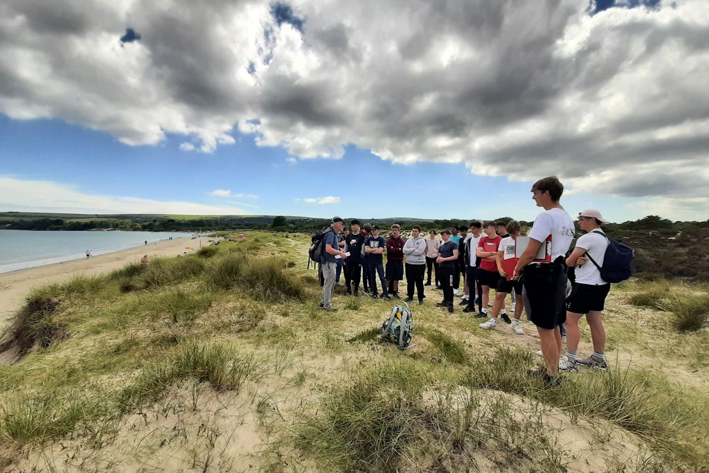 RGSGuildford's tweet photo. #RGSAcademic Studland at its best with Mr Cowx covering the NEA and coastal geomorphology sections of the A Level course in situ. https://t.co/3VzTHk2qbB
