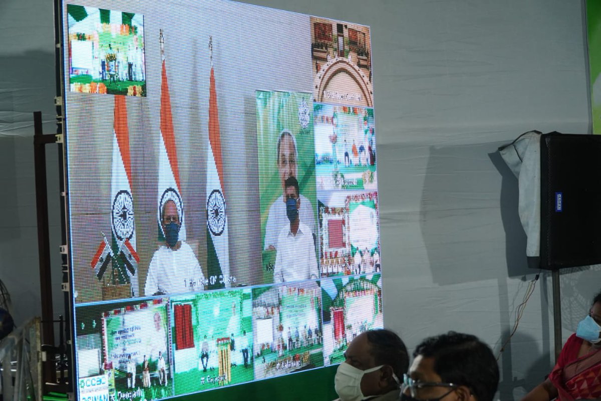 angul_dm's tweet photo. Foundation Stone for LMO Storage Vessel System (6KL) was laid at DHH, Angul by Hon'ble CM, Odisha by VC  in the presence of Hon'ble Dy.Speaker, OLA, MLA Talcher, Chhendipada, Athmallik, Pallahara and Collector Angul. Further, a Covid Ward and Isolation wards https://t.co/GHsD1qC3Gm