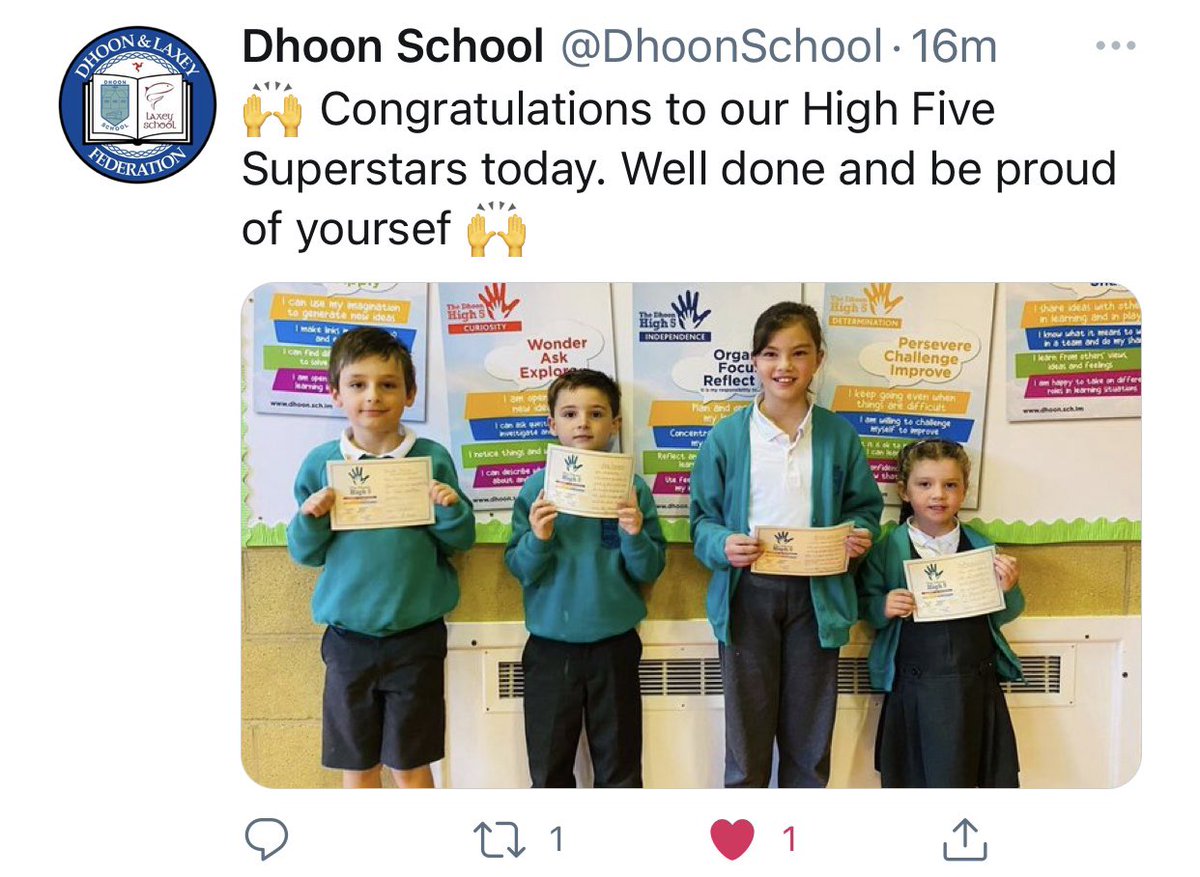 maximjkelly's tweet photo. Always enjoy our Friday Celebration Assemblies @DhoonSchool and @LaxeySchool and today was no different. Well done to our #DhoonHighFive superstars, #LearningHeroes and #MagicMoments ๐ ๐ ๐๐ฎ๐ฒ๐คฉ๐คฉ #TESAwards #TESAwards2021 https://t.co/3aj7SMacNq