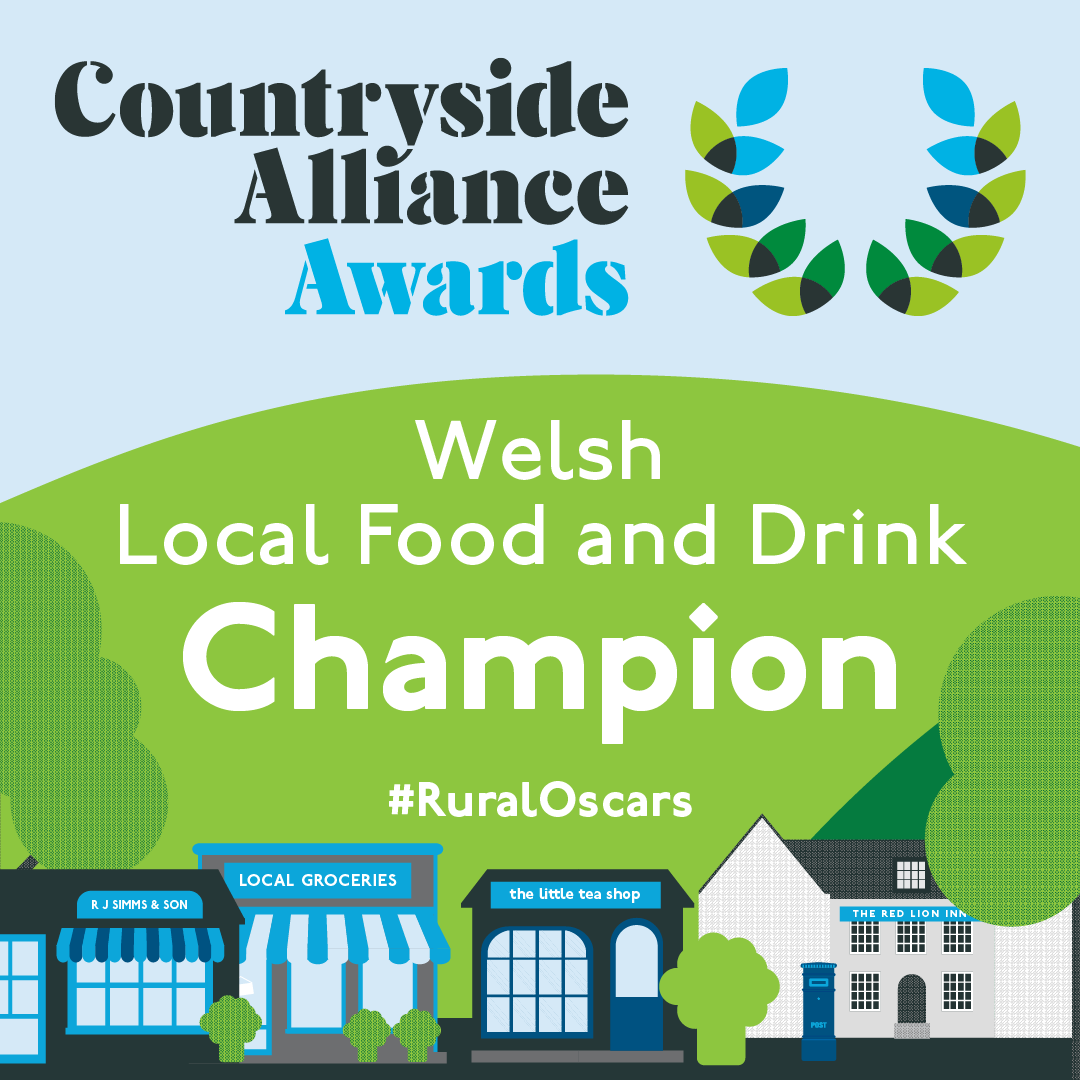 We are absolutely delighted to have won the prestigious Countryside Alliance Awards for Wales in 'Local Food/Drink' Class. We are going to get a rural Oscar!!! This is the biggest award we have ever won and demonstrates  our commitment to  the rural community in North Wales!