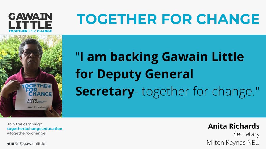 GawainLittle's tweet image. Thanks Anita 

We are proud to have over 200 endorsements for our campaign.

If you want to see…

Change in education
Change in the workplace
Change in our union

Become an endorser:
together4change.education/endorsements

#togetherforchange