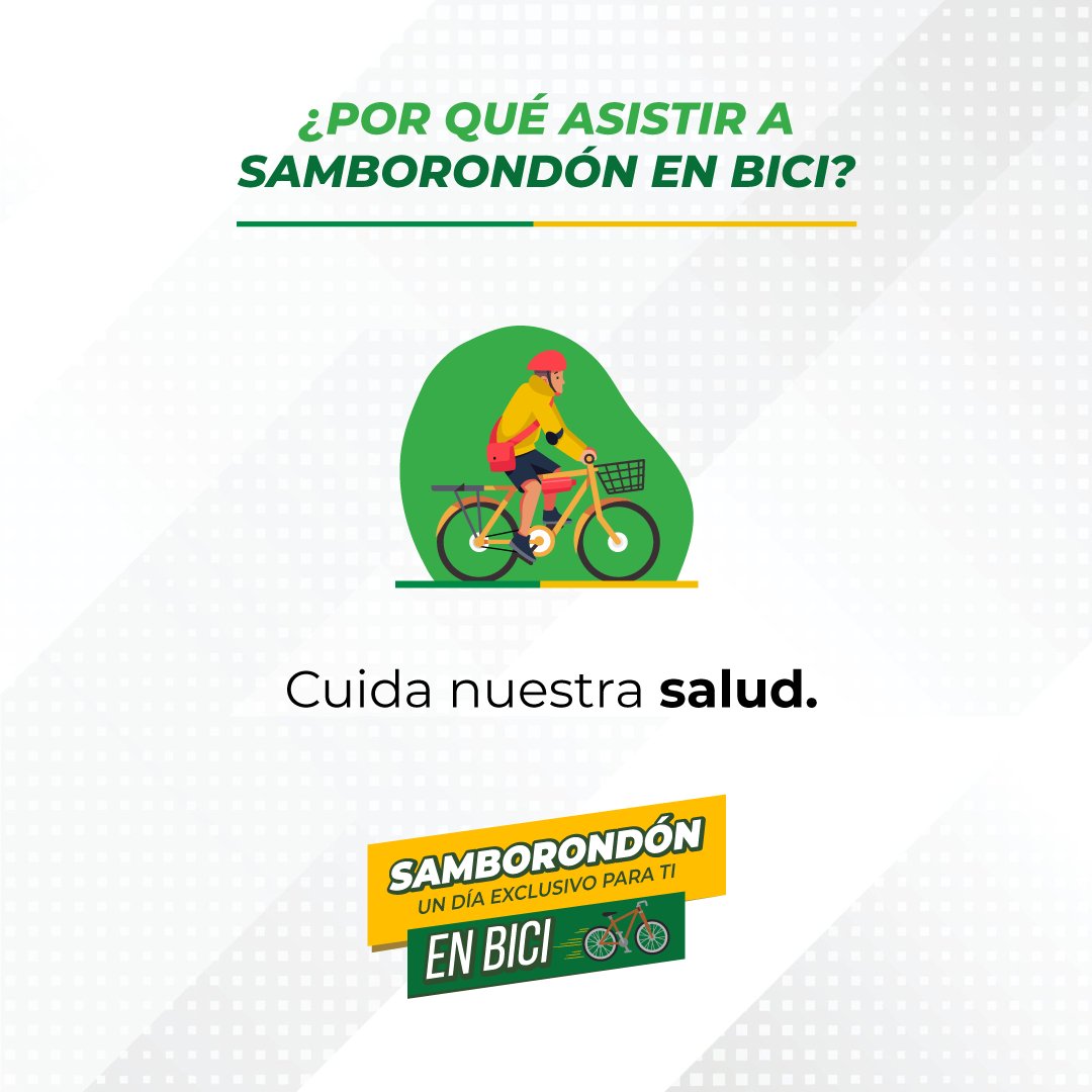 MuniSamborondon's tweet photo. Cuidamos nuestra salud, protegemos el medio ambiente y nos hace felices compartir con quienes más queremos, son algunos de los motivos por los que deben asistir este domingo 27 de junio a Samborondón en Bici en La Puntilla. 

#Samborondón #SamborondónEnBici https://t.co/7loASW2UoR