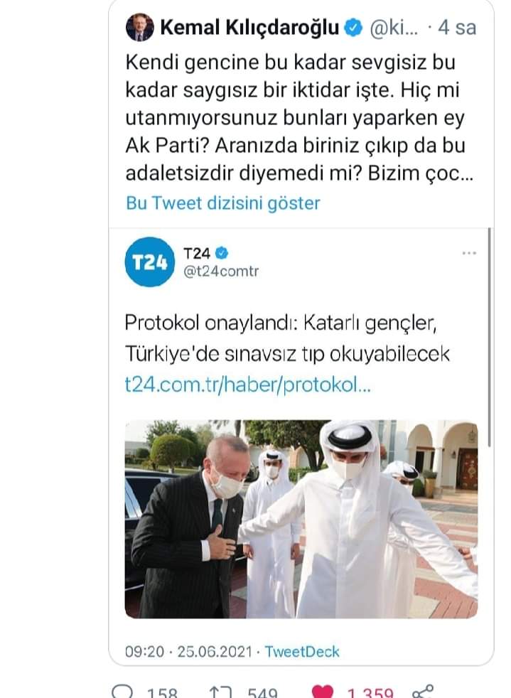 #YKS'ye saatler kala attığın bu tweetin altında ezileceksin!
Siyasetini, yalan dilini biz çekelim, eyvallah; ama milyonlarca gencimizin sınav öncesi moral ve motivasyonunu bozmaya hakkın yok
Protokol iki ülke arasındaki askeri personel-askeri öğrencileri kapsıyor ve yeni değil