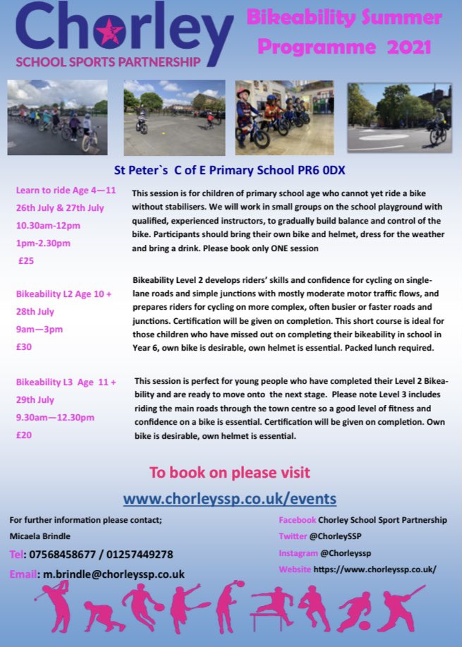ChorleySSP's tweet photo. We have had a lot of bookings for our SUMMER CAMP however we still have places available for both the dance and multi-sports weeks. 
We also have limited places on our Bikeability Programme. 

Visit https://t.co/QrAaLpvnex to book. Message the page for more info ⚽️🏀🥎🚴🏼‍♂️ https://t.co/6b4vZSeYgd