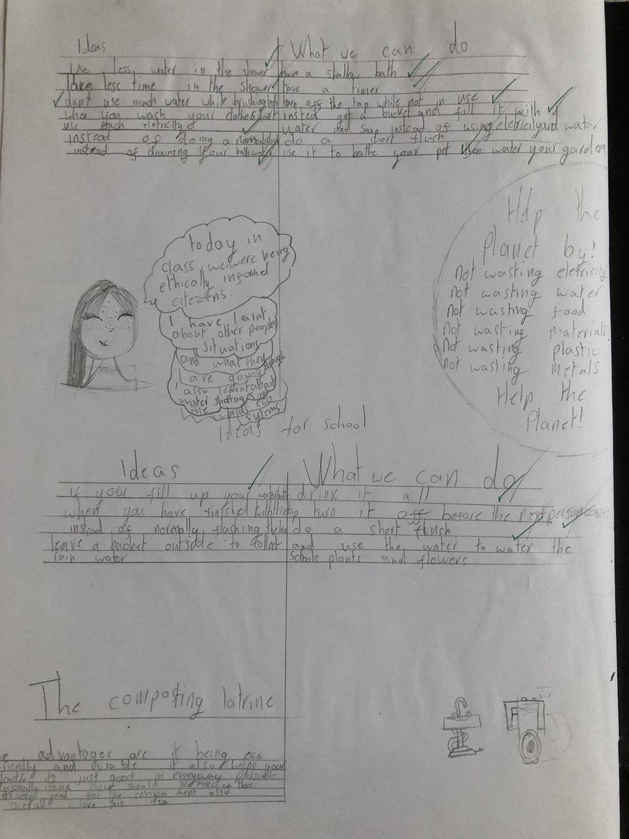 Shelly100Swann's tweet photo. Blwyddyn 5 were Ethically Informed Citizens today. They found out about the problems of water shortage and sanitation in many countries of the world. They were able to think of ways in which they can help in school and at home.
#GoGreen21 
@kymin_view 
@EAS_Humanities https://t.co/QkniRG6FZ1