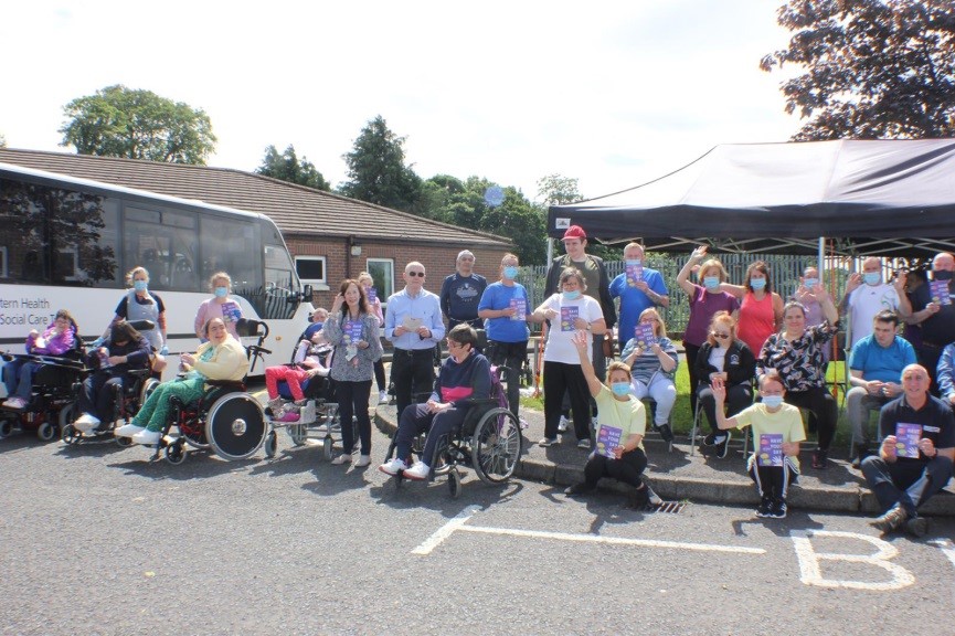 Staff and clients in our Maybrook Day Centre celebrating #LearningDisabilityWeek 🎉