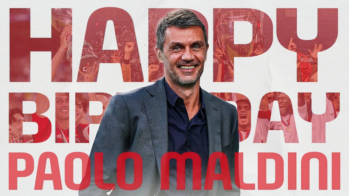 Happy birthday, Paolo! ❤️🖤
We would like every Rossonero to tell us what Paolo Maldini means to them in just one word 👇

Tanti auguri Paolo! ❤️🖤
Nel giorno del tuo compleanno, chiediamo a ogni rossonero di descriverti con una sola parola 👇
#SempreMilan | <a href="/BancoBPMSpa/">BancoBPM</a>