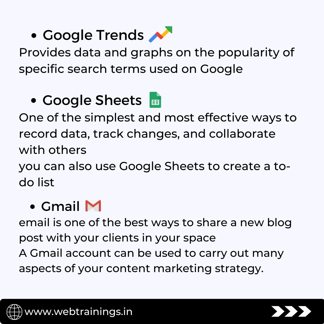 webtrainings's tweet photo. Find out 9 free Google tools for content marketing. These tools can help content marketers to get their job done with ease.
#freeGoogletools #contentmarketing #DigitalMarketing #webtrainings https://t.co/2VKu4XqL4P