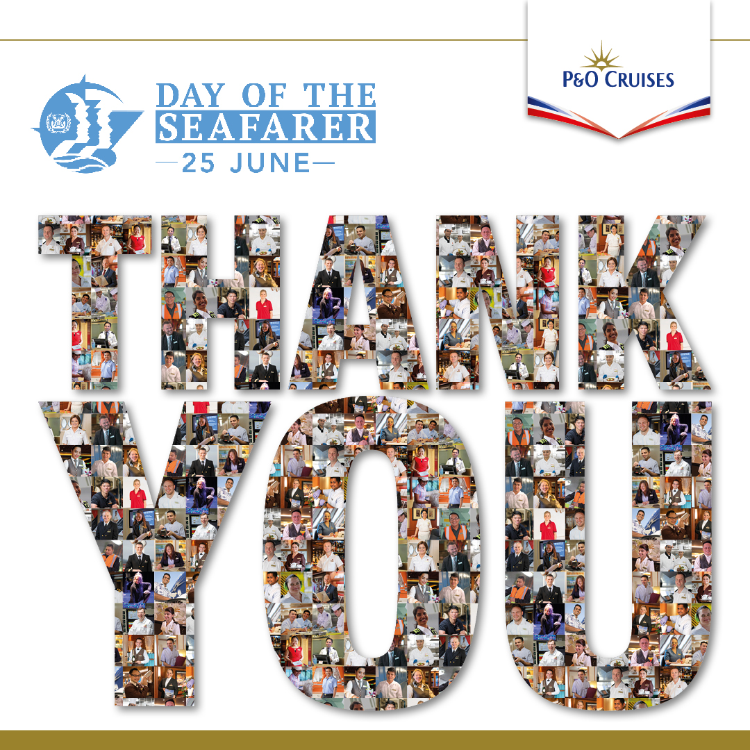 POCruisesJobs's tweet photo. Today is Day of the Seafarer and at P&amp;O Cruises, we’re taking the opportunity to recognise our fleet colleagues and thank them for all their hard work as we return to service. 

THANK YOU!

#DOTS #Seafarers #CarnivalUK #P&amp;OCruises #ReturnToService #P&amp;OCruises https://t.co/njnHn0n6Bx