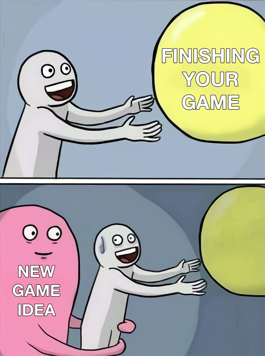 GameDevTV's tweet photo. The game is 90% done... 
"No, let's start a new game." 😂 #GameDev #IndieGameDev #UnrealEngine #Unity3D #MadeWithUnity #Blender https://t.co/GPfgWaxBJH
