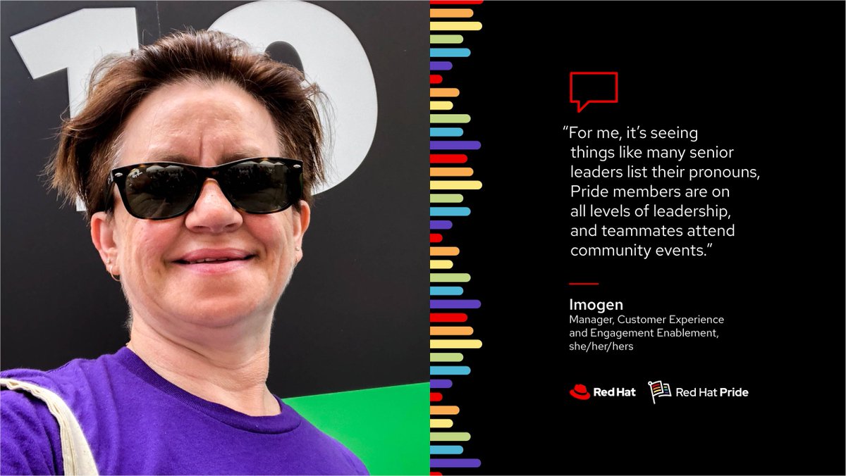 Our Red Hat Pride chapter in Brno is led by co-chair <a href="/imogenfm/">Imogen Flood-Murphy</a> who describes the community as an amazing, supportive group of people who are always willing to help. Join #RedHat today:redhat.com/jobs #LifeAtRedHat #LWTSUMMIT