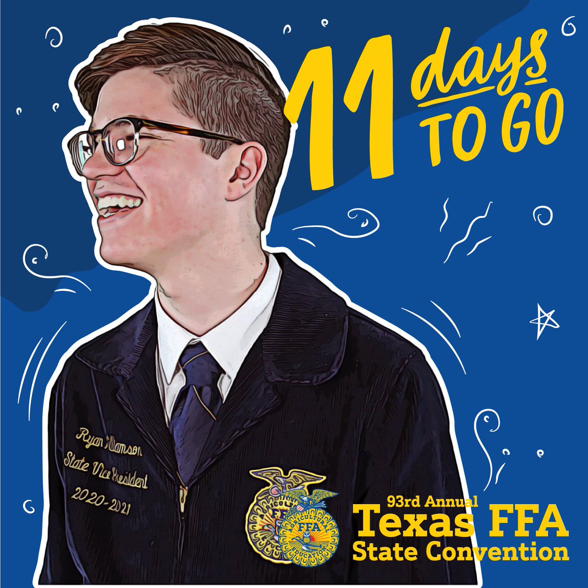 TexasFFA's tweet photo. Only 11 days until the 93rd Annual Texas FFA Convention! #TexasFFA #ElevateFFA #MyTexasFFA https://t.co/k2u7mZ9JGS