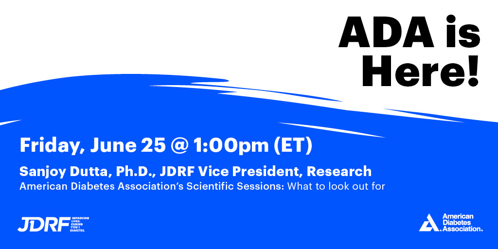 Breakthrough T1D (@breakthrought1d) on Twitter photo At 1pm ET JDRF's Vice President of Research, Dr. Sanjoy Dutta will be giving a preview of what you can expect to learn from the <a href="/AmDiabetesAssn/">American Diabetes Association</a> 81st Scientific Sessions, and how we'll be keeping you updated! #JDRFxADA #ADA2021 At 1pm ET JDRF's Vice President of Research, Dr. Sanjoy Dutta will be giving a preview of what you can expect to learn from the <a href="/AmDiabetesAssn/">American Diabetes Association</a> 81st Scientific Sessions, and how we'll be keeping you updated! #JDRFxADA #ADA2021