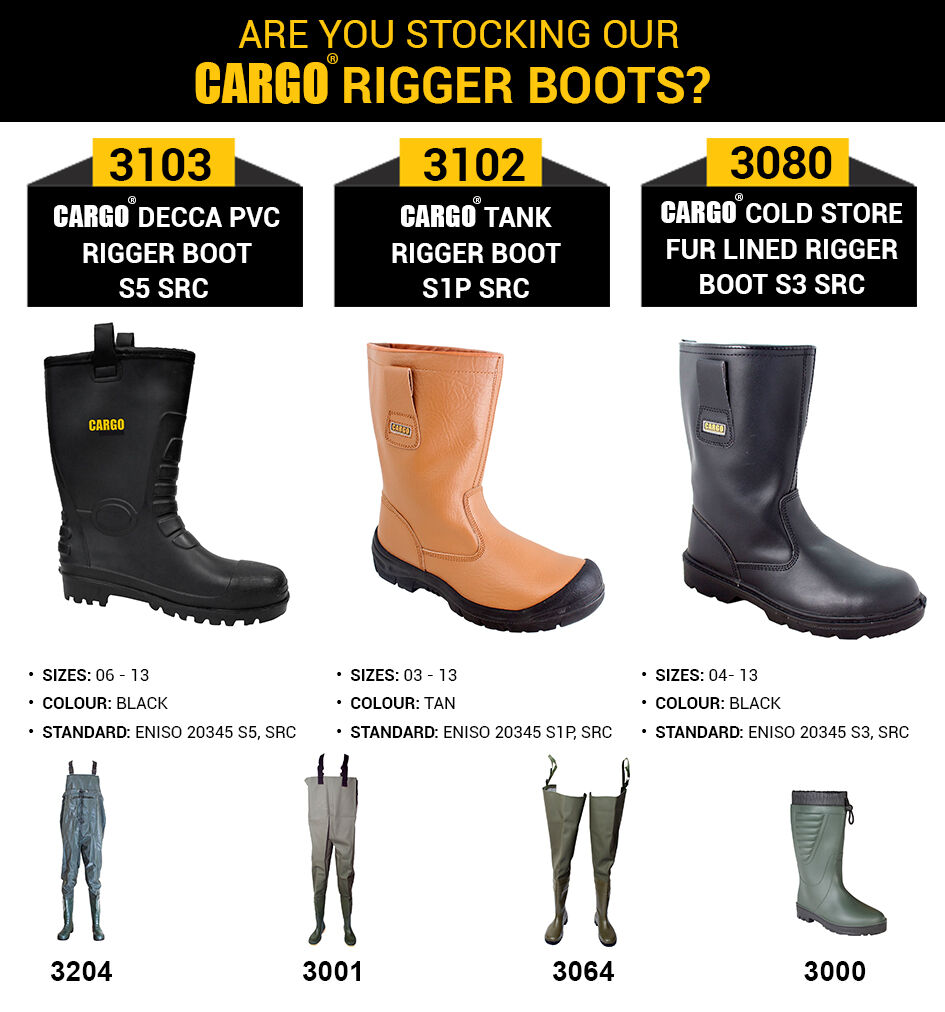 Check out our range of Cargo Rigger, Waders &amp; Wellington boots
bit.ly/2wveLF4

#workwearexperts #wearthebull #wellingtonboots #waders #riggerboots #safetyboots #safetyshoes #safetyatwork