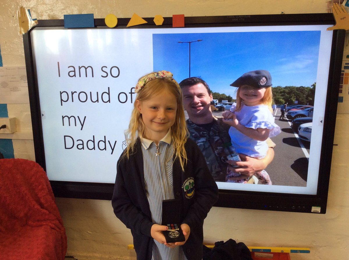 SchoolLlanmiloe's tweet photo. For #ArmedForcesWeek we were very lucky to have Evie talk about her daddy’s job in the Royal Air Force. @SSCECymru #ethicallyinformedcitizens https://t.co/5TVo4xpv5I