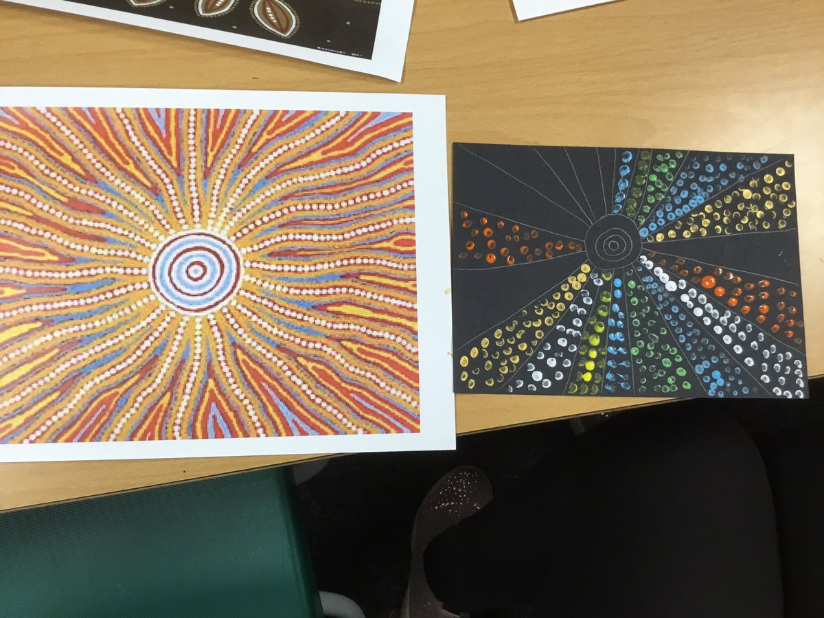 MrPossibleY6's tweet photo. In RE we have been creating art work based on the aboriginal creation beliefs @BoothferryPS @ChipperfieldYr4 @MissPulleyn https://t.co/Yd8PRRGv5o