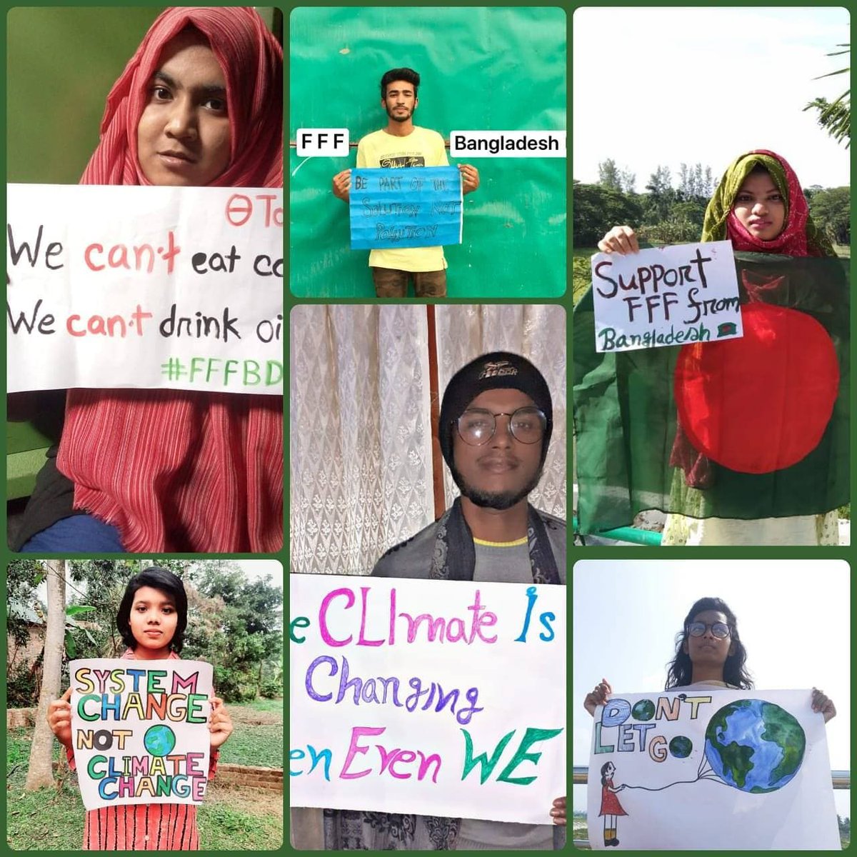 Fridays4future's tweet photo. 📍: Bangladesh

Time is limited to act on the climate crisis yet the response from world leaders is insufficient and far from what is needed. 
Youth climate activists from @FFF_Bangladesh demand urgent action now!

 #fridaysforfuture https://t.co/4RpcnfjW8l