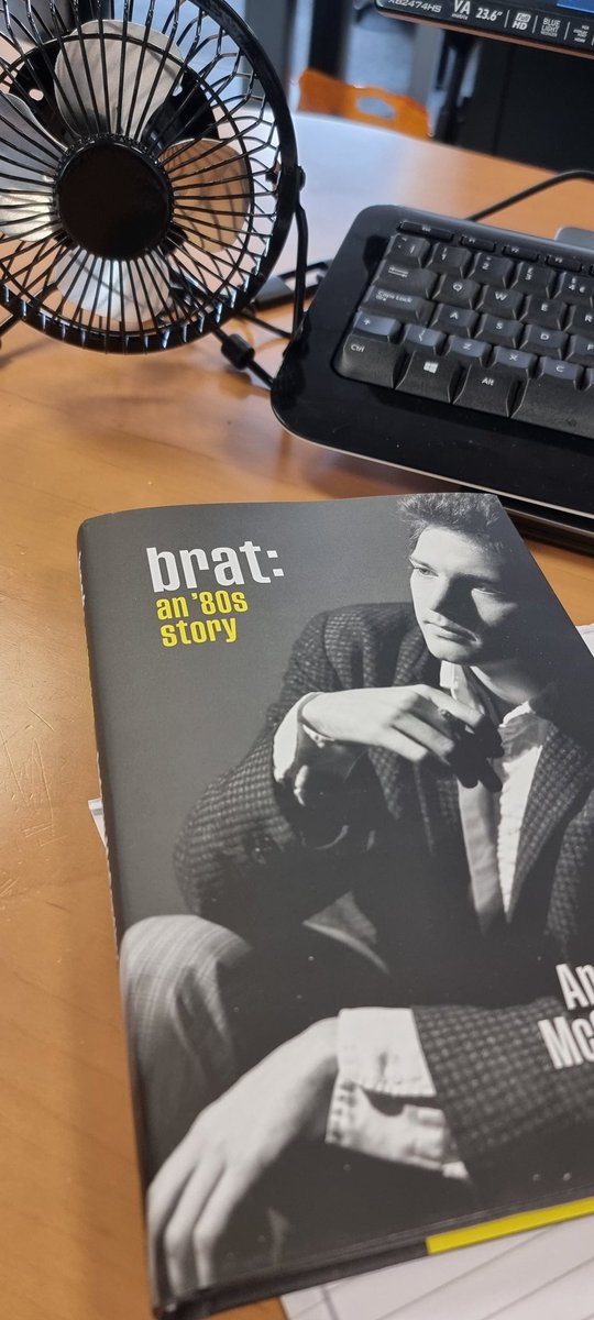 Fletch0410's tweet photo. Took @AndrewTMcCarthy's book 'Brat: an 80's story' to work as it FINALLY arrived yesterday, but so busy I haven't had a lunch break to be able to read it 😭😭 #iwanttobingeread #bratpack #ilovedthe80s #imgoingtohideawaythisweekend https://t.co/kyumuQbySl