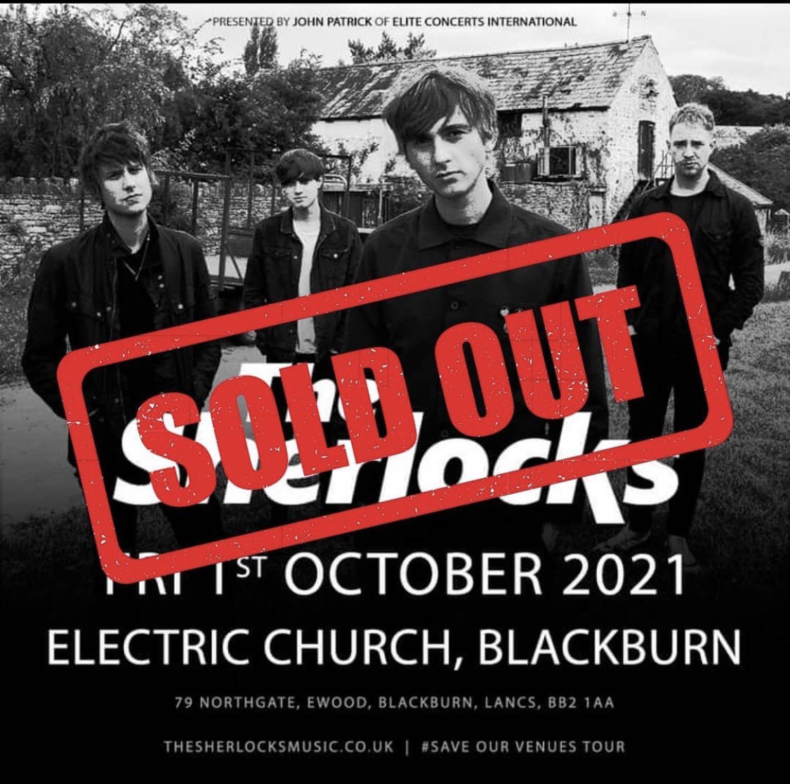 Our gig supporting <a href="/TheSherlocks/">The Sherlocks</a>  at <a href="/ECClubBlackburn/">ElectricChurchClub</a>  is now sold out , we can’t wait to get back on stage. 

big up to the lads from <a href="/TheSherlocks/">The Sherlocks</a> for having us proper buzzing for it 👌🏻