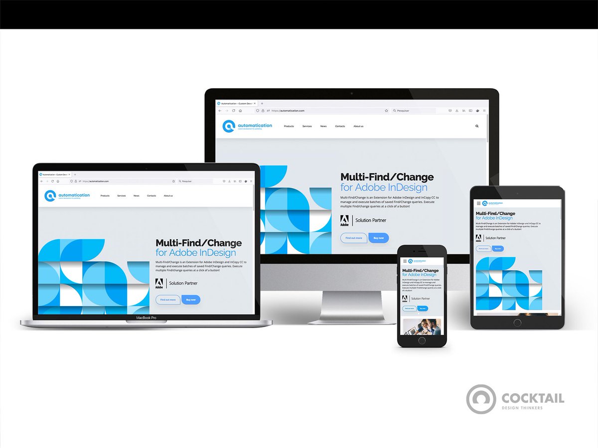cocktaildt's tweet image. Automatication – Custom Development for Publishing (Branding &amp;amp; Identity)
Novo eCommerce website em desenvolvimento…
—
#adobesolutionpartner #ecommerce #branding #design #graphicdesign #logo #visualidentity #typography #addon #publishing #designconsulting #designintegration