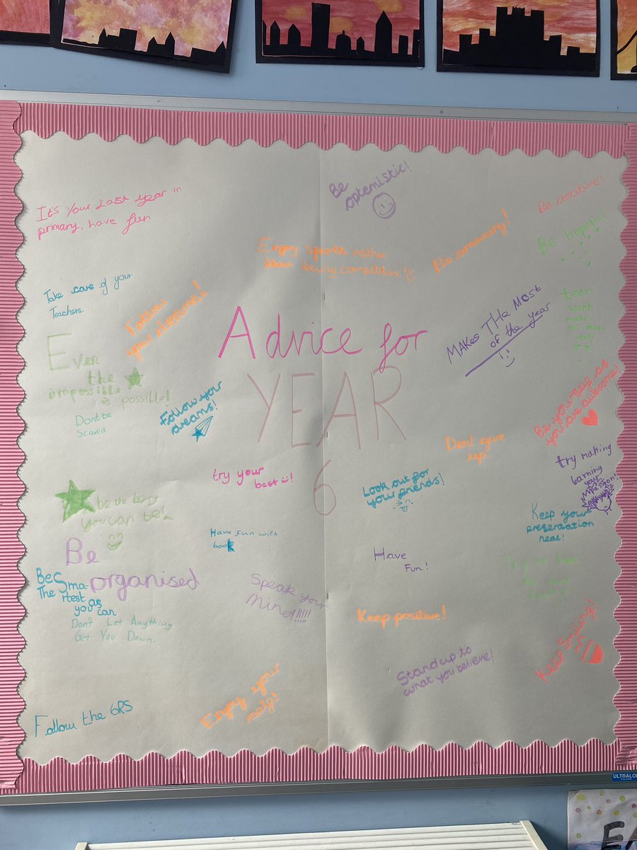 Asked my class to write their advice for year 6 in preparation for transition day next week! (I asked them all what they were going to write before they did it 😂)