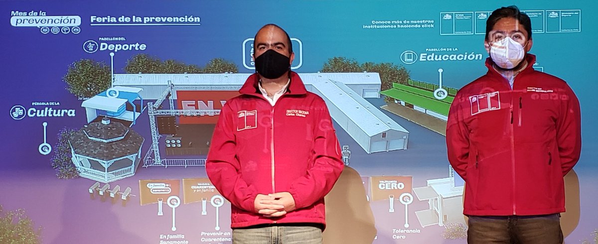 Senda_gob's tweet photo. En @parquemetminvu el Director Nacional de SENDA @ccharme junto a Luis Oliva Director @MindepMetro lanzaron la Feria de la Prevención Virtual 2.0 que desde este sábado 26 estará disponible para todos quienes quieran sumarse a https://t.co/GFTypI7I3J
 #EligeVivirSinDrogas https://t.co/Bj9DqQxbxe