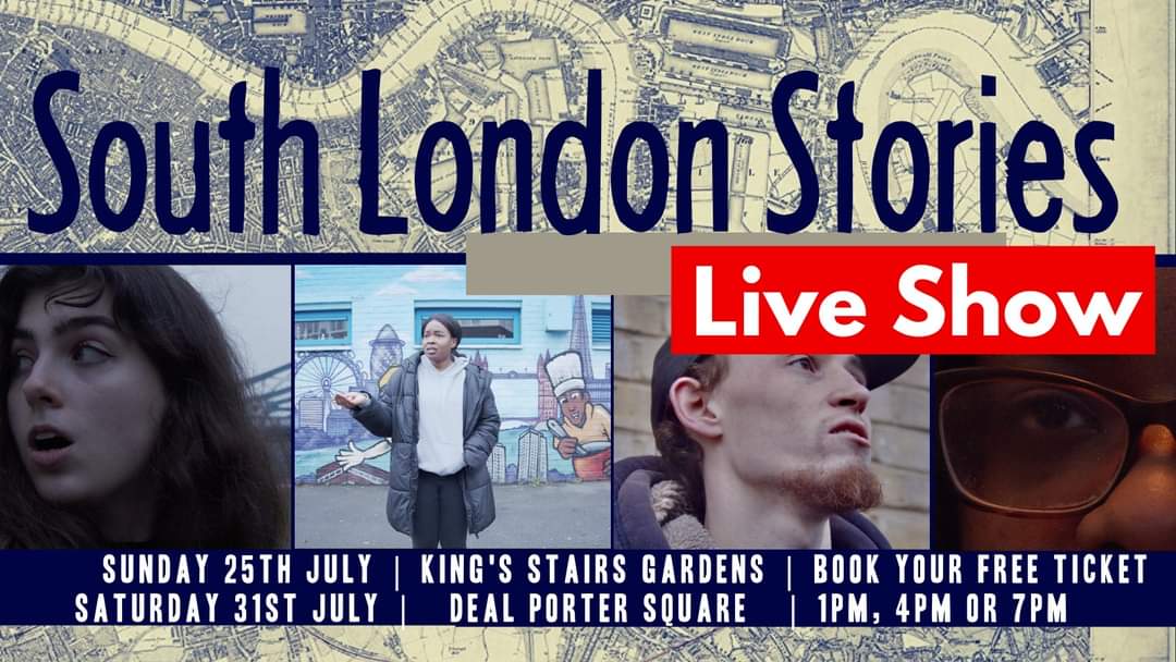 LBubble's tweet photo. From #URL to #IRL SOUTH LONDON STORIES is BACK! We're taking these stunning original #monologues by our @bubble_YTM and professional writers #LIVE & #OUTDOORS next month! Don't miss out! Book here: https://t.co/vJpWQl7TE7
#peoplemaketheatre #SLSIRL https://t.co/4hDjRFynpA