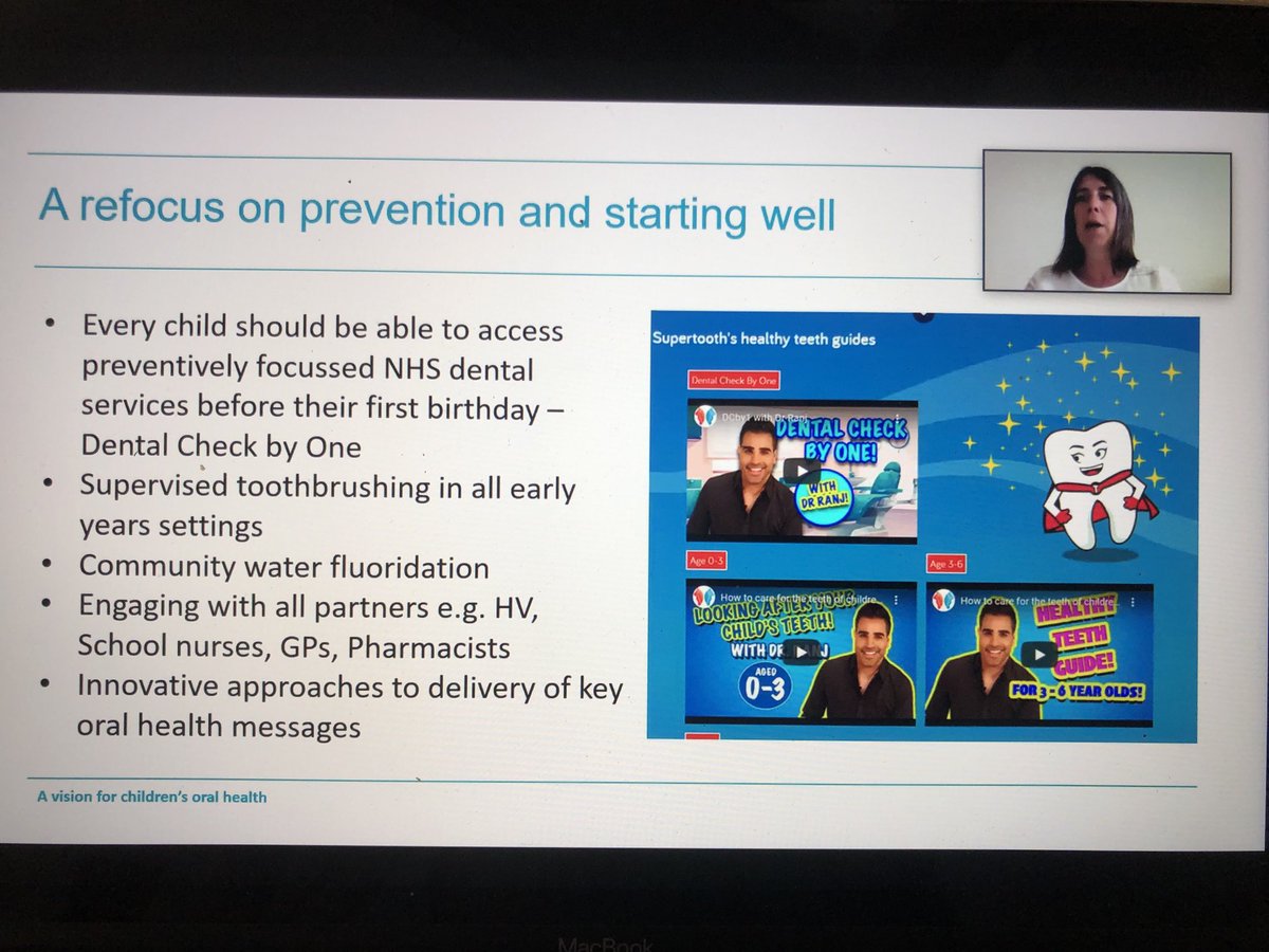 bspduk's tweet photo. Speaking on today’s ⁦@OnlineDentalCPD⁩ webinar, @toothfairyblog⁩ highlights the videos we made with lovely ⁦@DrRanj⁩ aligned to #DBOH but made in an appealing format for children https://t.co/yiJHX3F2s4