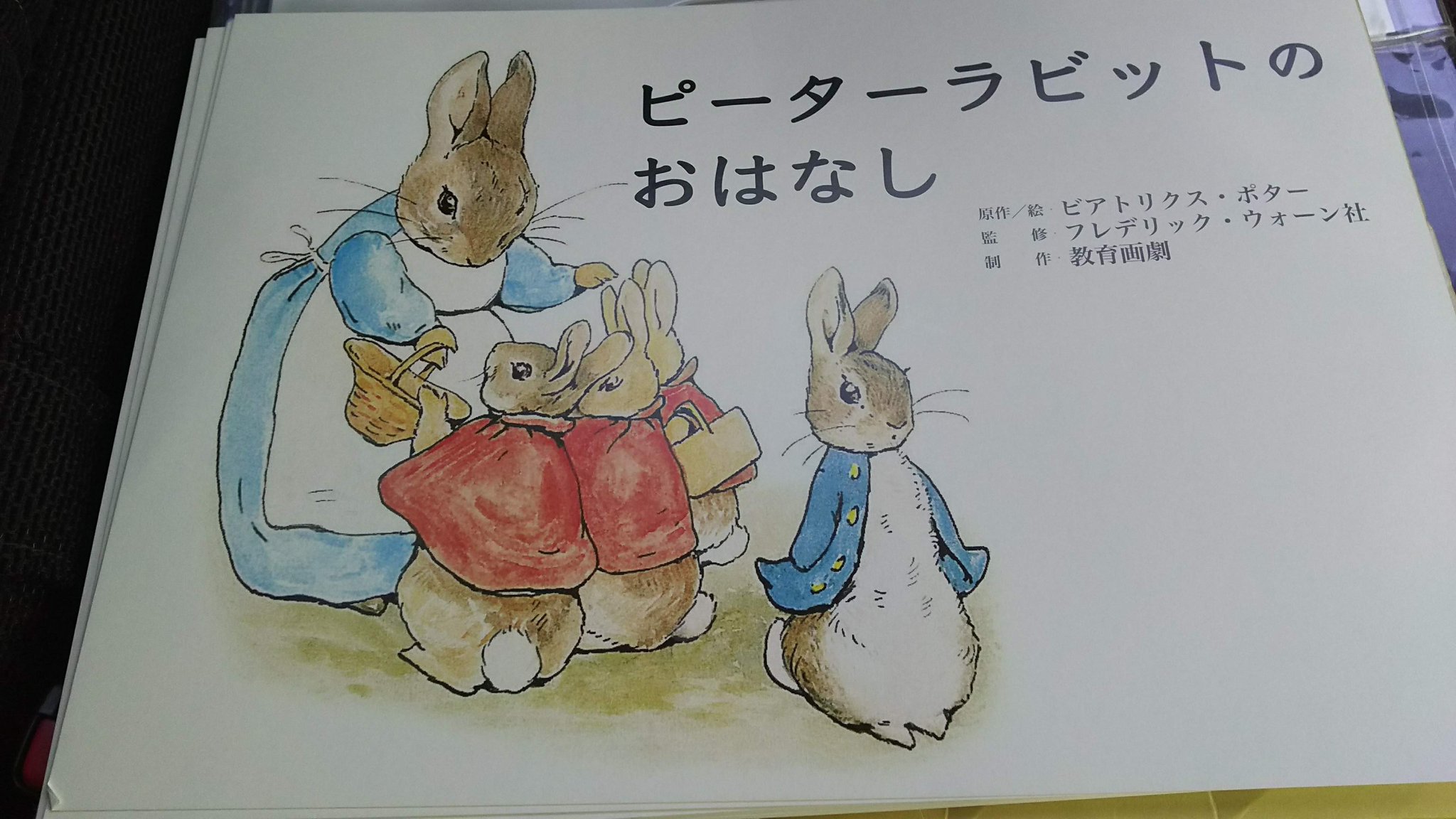 小枝 ピーターラビット 初めて見たけど面白かった いろいろ思うところもありますが 現代技術によるリアル動物の動きが凄かった まずそこ 2も見たくなりました 画像はピーターラビットの紙芝居 ２匹が摘んでるのは マクレガーさんのアレルゲン