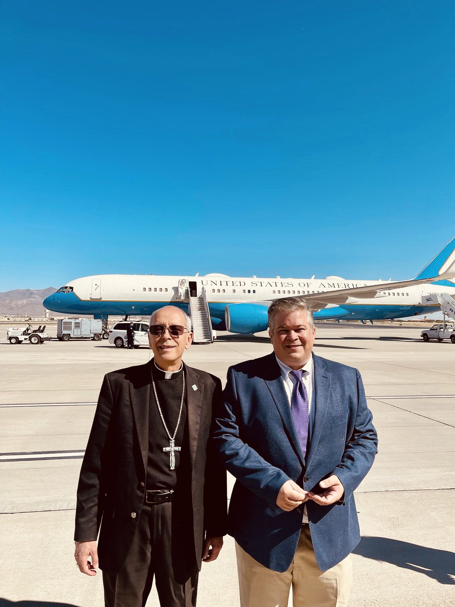 DylanCorbett23's tweet photo. Getting ready with @BishopSeitz to welcome VP Harris for a robust discussion on the border, migration and root causes. ¡Bienvenida a El Paso y la frontera! https://t.co/xa2w8A3lHd