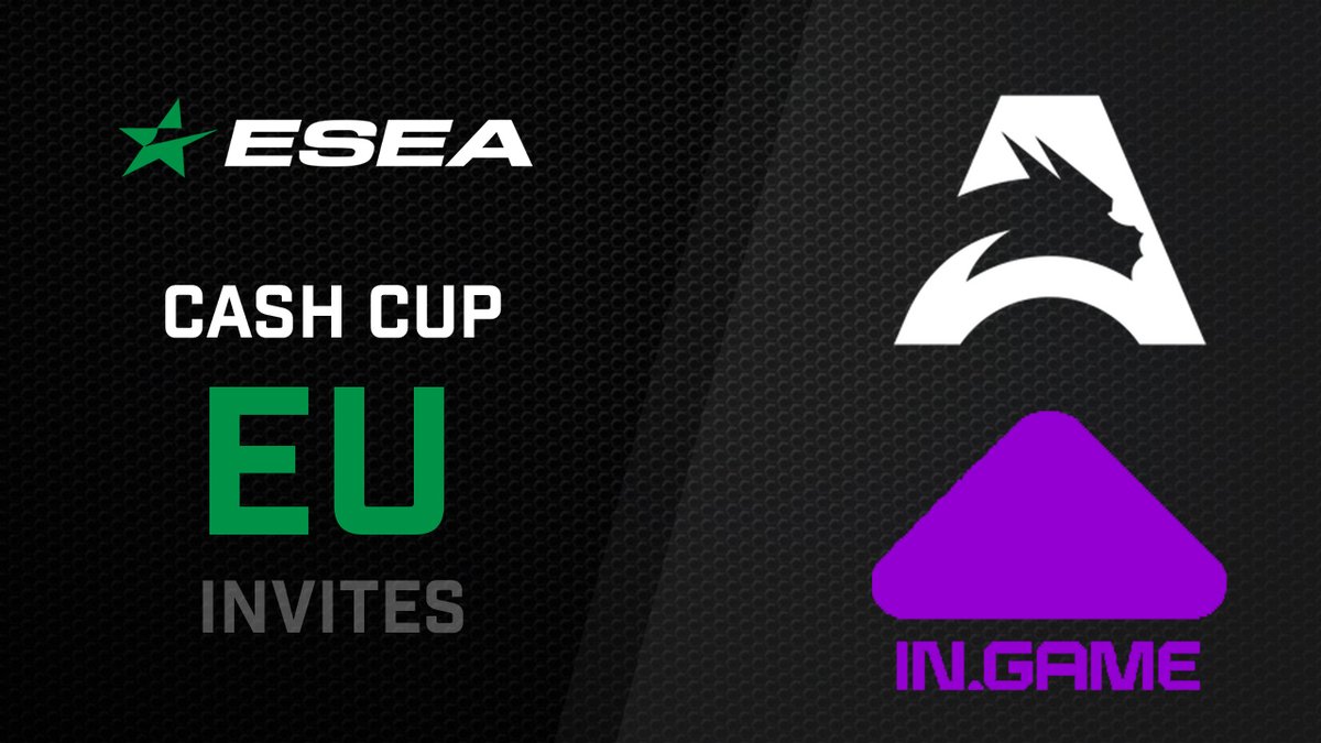 ESEA's tweet image. We&apos;ve got another exciting Cash Cup weekend this Saturday!

EU, get ready to take on @Team__Spirit academy and IN.GAME

NA, face off against @Recon5Org and @GODSENT!

Find out who will be taking home the cash this weekend.