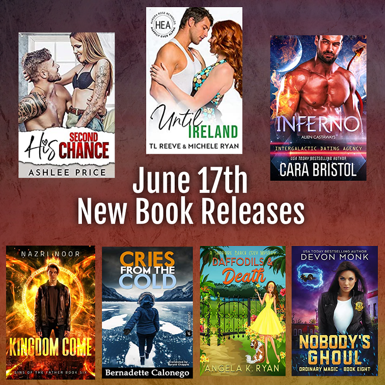 AlleyReader's tweet photo. Today's New Book Releases - June 25th
https://t.co/mEXCUd3Ff5

Until Ireland by @tl_reeve and @MRyan_Author
His Second Chance by @AshPriceAuthor
Inferno by @CaraBristol
Daffodils and Death by Angela K. Ryan
Nobody's Ghoul by @DevonMonk
Kingdom Come by @NazriNoor https://t.co/Cmy86HcD8h