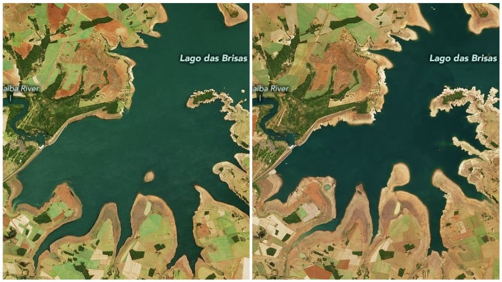 QPEV_'s tweet photo. #Variadas #2021 #am #junio La Nasa publicó las IMÁGENES que muestran la preocupante sequía que enfrenta Brasil en casi un siglo. https://t.co/0VmaY4osi7. Vía: QPEV https://t.co/tQUscqa3Ln