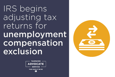 YourVoiceAtIRS's tweet photo. #Tax Tips: The #IRS begins adjusting tax returns for #unemployment compensation exclusion: https://t.co/y1WttAddHo. https://t.co/aFisHN03Rp