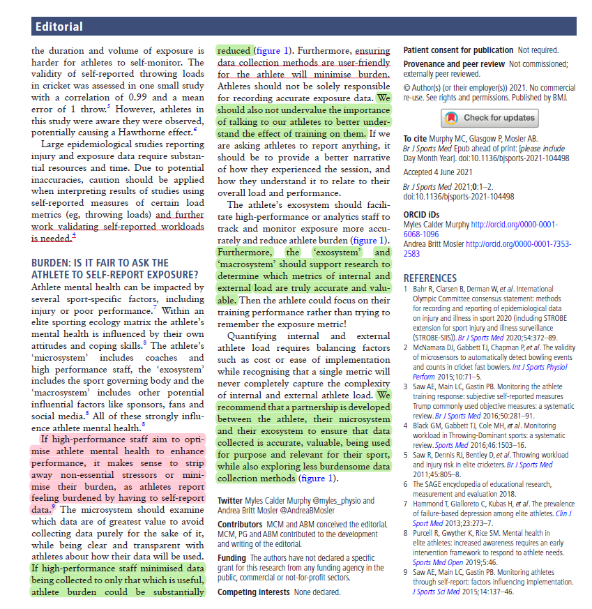 ASedeaud's tweet photo. An important issue: How to minimise sport #data collection in order to only watch which is useful ? by @myles_physio and @AndreaBMosler in @BJSM_BMJ https://t.co/8GqXRY25iM