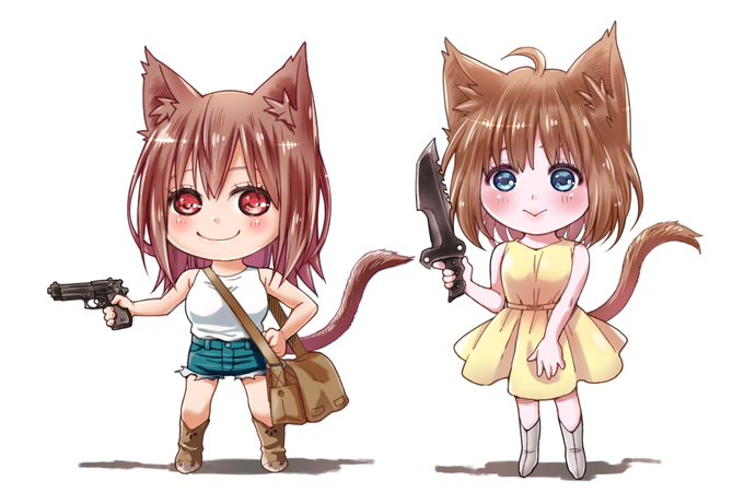 #オリキャラを2頭身で描いてみた
ウチの猫の子です😊 