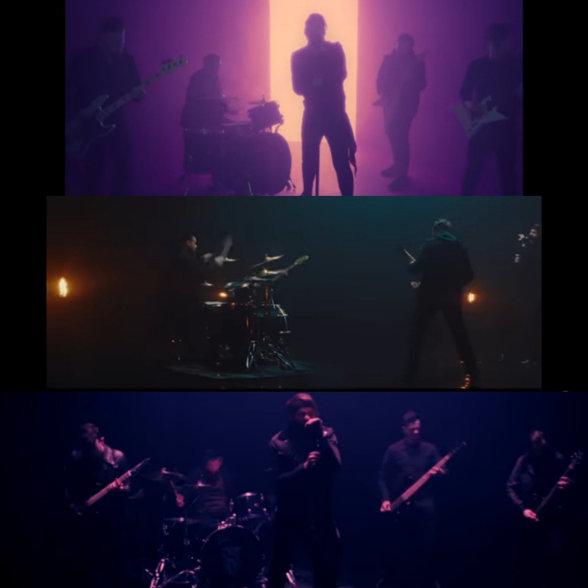 AndiAffliction's tweet photo. @BEARTOOTHband clearly got a buy one get two free deal on renting the same warehouse room for all three of their #Below music videos. The music world has never seen such variety https://t.co/OaRhCAqnVD