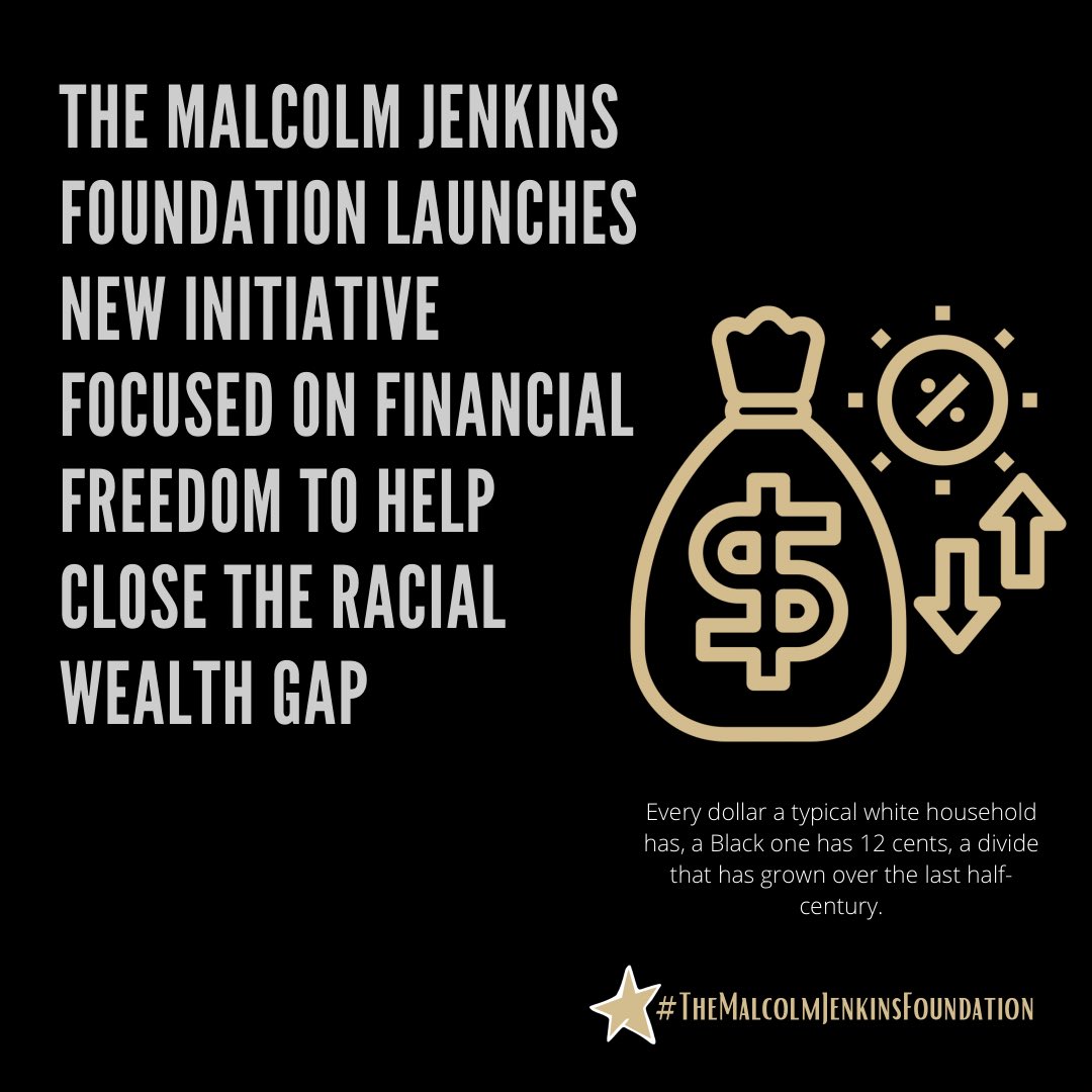 TheMJFoundation's tweet image. The foundation strives to help close the racial wealth gap in America. Every dollar a typical white household has, a Black one has 12 cents, a divide that has grown over the last half-century. Head over to our website linked in bio to see how you can help!

 #TMJF #malcolmjenkins