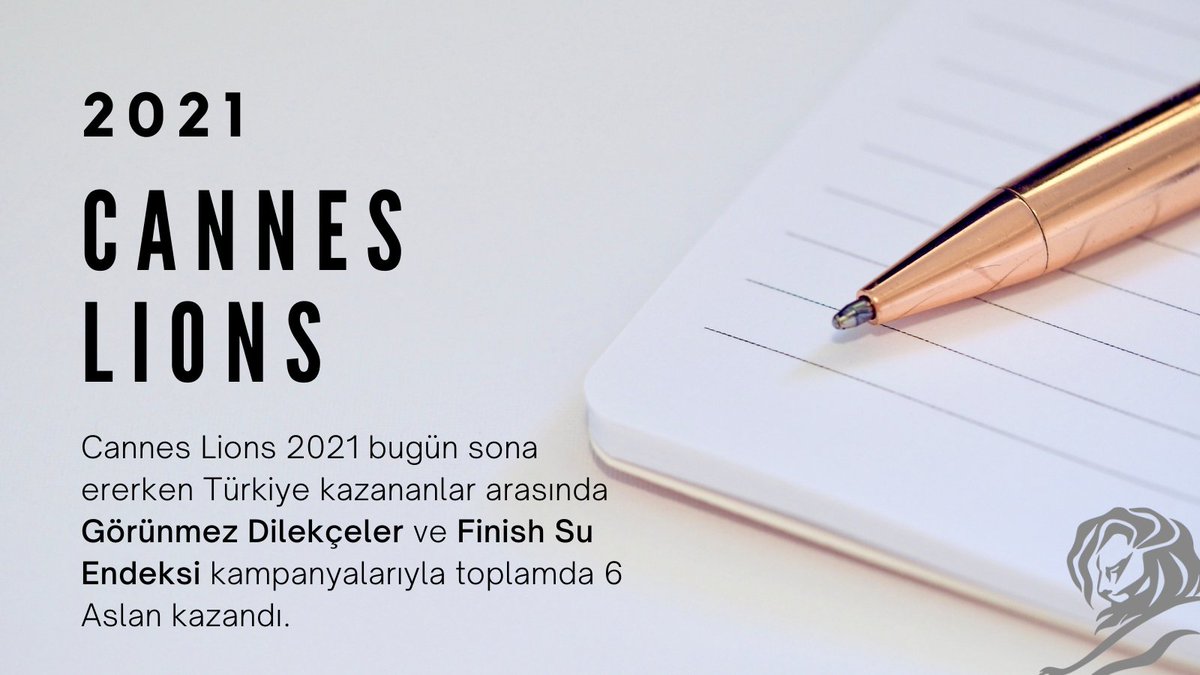 Cannes Lions 2021 bugün sona ererken Türkiye kazananlarda Görünmez Dilekçeler ve Finish Su Endeksi  6 Aslan kazandı.#canneslions2021 #tbwaistanbul #ölmekistemiyorum #suendeksi #finishsuendeksi #ooh #advertising #media #pr #outdoor #brandexperience
@tbwaistanbul @HavasIST