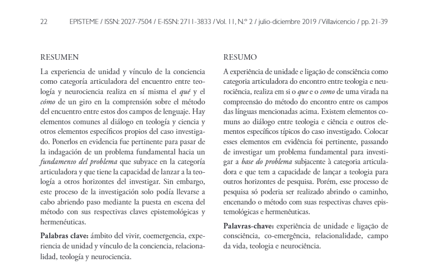 REpisteme's tweet photo. Desde @SantotoVillavo les compartimos el artículo "El método en la investigación entre #Teología y #Neurociencias. El caso de la experiencia de la unidad y vínculo de la conciencia" de Vicente Valenzuela Osorio, profesor de @UniagustOficial 

https://t.co/t8FdfaTsM9 https://t.co/NnEmvtQNtb