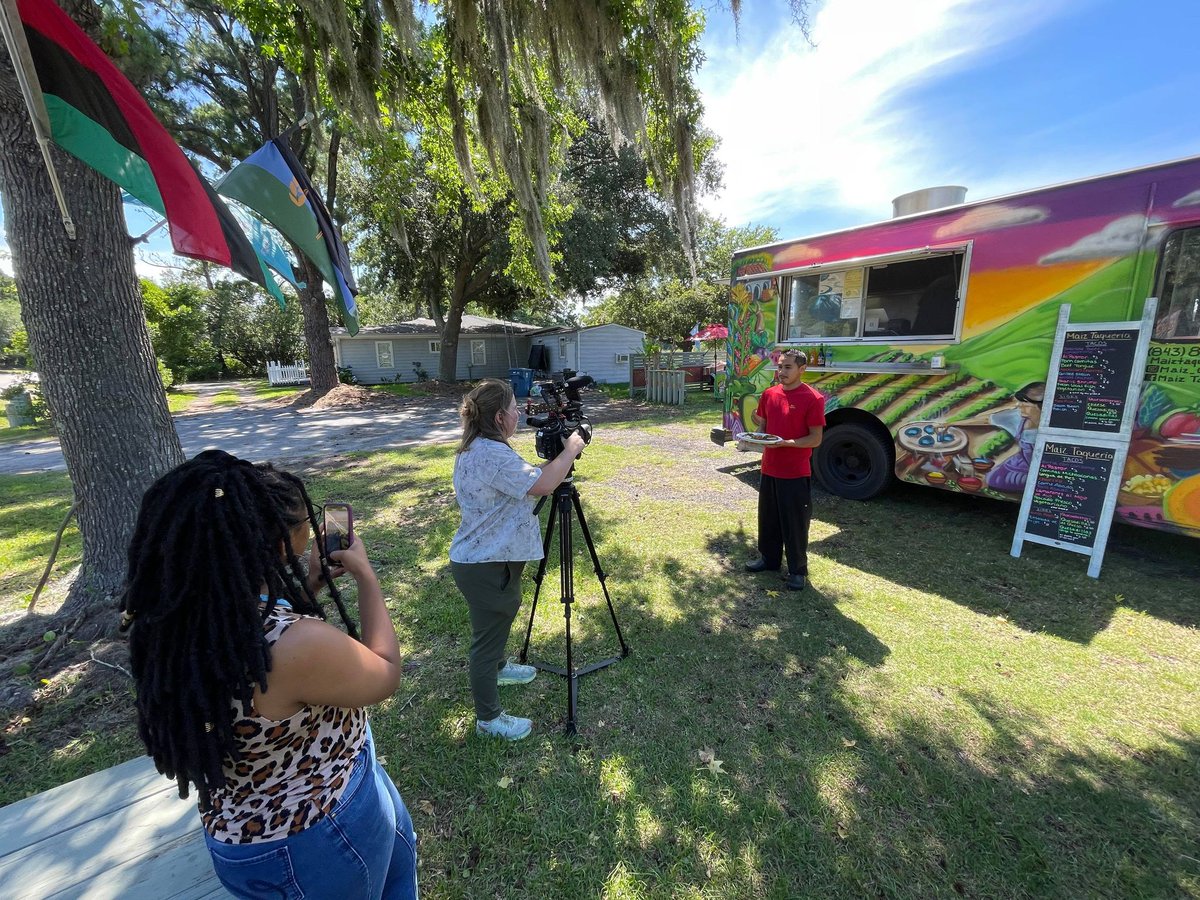 SCETV's tweet photo. #BTS for Backroad Bites Season 3! @maiz_taquetia in Hilton Head to learn about how one chef is bringing Mexican culture to SC through the food he creates! #SCETVDigital #BackroadBites Where should we go next?! https://t.co/TRceGsVXT7