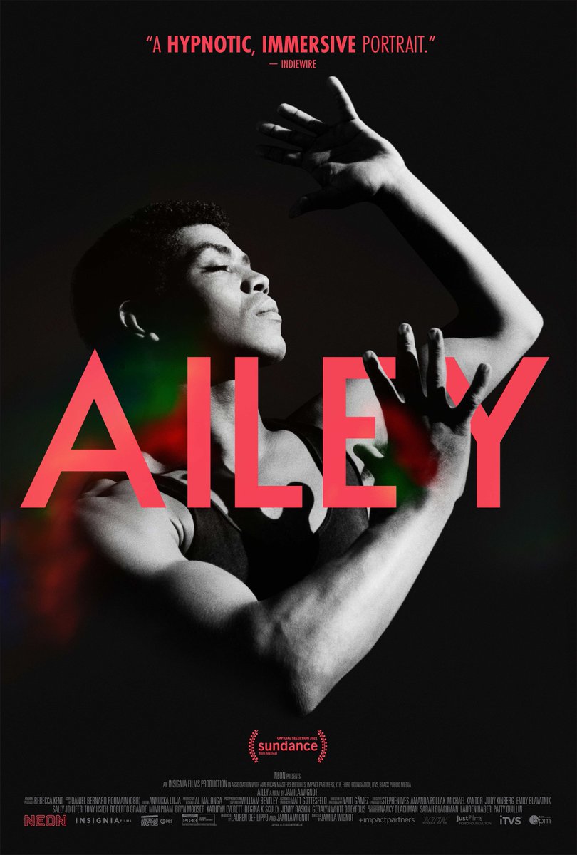 Official poster for Jamila Wignot’s dazzling AILEY. Opens in New York 7/23. Nationwide 8/6.