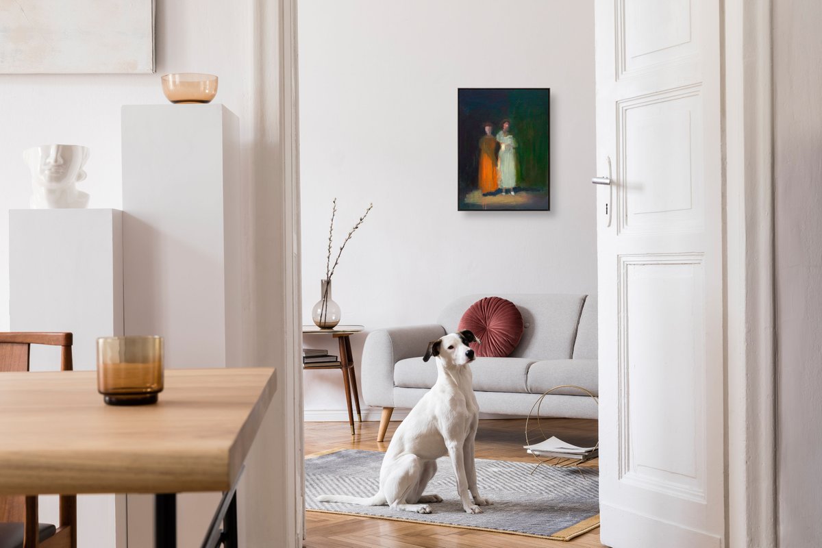 PanterandHall's tweet photo. We are very much enjoying being surrounded by David Storey's paintings. Here is a mock-up to show you just how good one of the paintings from David's latest collection could look in your home. Dog not included sadly... https://t.co/FEP6GFIsbQ