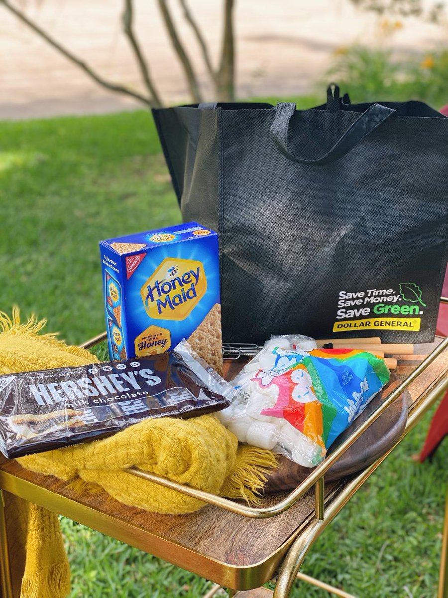 thehollidayco's tweet photo. [AD] Summertime = S'more family time! Set up a s'mores station with @hersheys Milk Chocolate Bars, @honeymaidsnacks Graham Crackers, and @kraftjetpuffed Marshmallows, from @dollargeneral. It's a tasty treat for the entire family. #DollarGeneral #DollarGeneralFinds https://t.co/GFwKDp4dV7