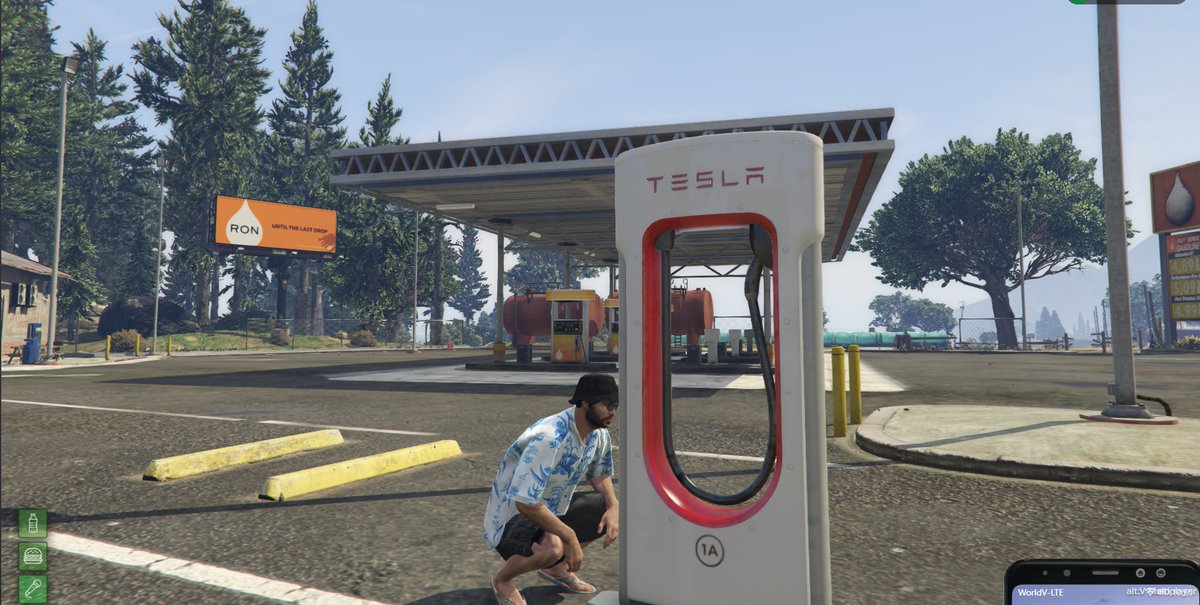 WorldVRoleplay's tweet photo. Auch WorldV denkt an die Umwelt, somit besitzt der Staat nun auch E-Tankstellen. https://t.co/W9SGE8SAzb