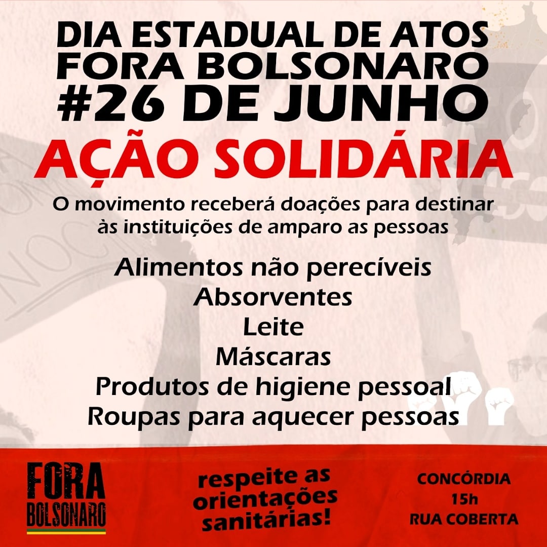 UnaLgbt's tweet photo. Amanhã acontecerá o ato estadual #forabolsonaro no município de Concórdia as 15h, na rua coberta.

🌈 Estaremos recebendo doações de alimentos não perecíveis, absorventes, leite, máscaras e roupas que serão destinadas a instituições de amparo as pessoas + https://t.co/AkuGCgLopu