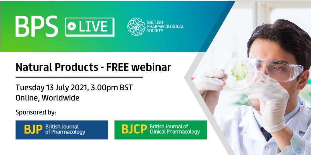 Do you have an interest in natural products drug discovery? Join us at this FREE #BPSLive Natural Products webinar: buff.ly/3zZEC3Z

🌿 Speakers share their research
🐡 Live Q&amp;A
🌸 Hear about the new Natural Product Drug Discovery Network on the Community
➕ And more