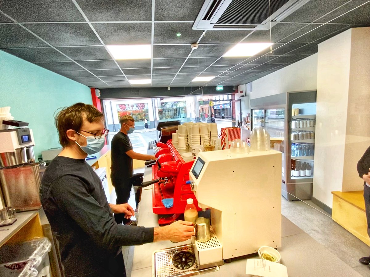 workflowcoffee's tweet image. Just opened, the team @3FE are now rocking at The Triangle in Ranelagh… it appears they are off to a flying start with the Übermilk is playing it’s part in delivering flawless milk #quality #consistency and #efficiency 👊