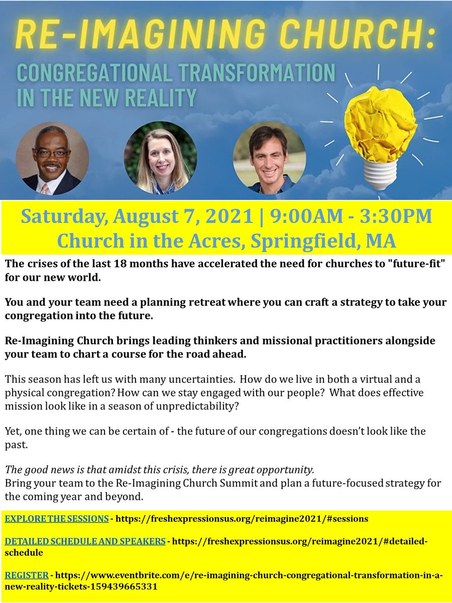 TabcomMa's tweet image. FRESH EXPRESSIONS WORKSHOP – Re-Imagining Church Post-COVID, Saturday August 7, 2021 at 9AM

fb.me/e/14iSmJ65F