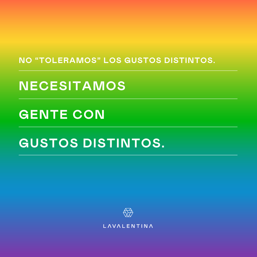 LaValentinaD's tweet photo. ¡Porque entre gusto y gusto, no hay disgusto! 
En LAVALENTINA creemos que además de tolerar, hay que abrazar las diferencias, pues son estas las que nos hacen verdaderamente más fuertes. #NoToleramos
#stalkeesinpena #lavalentinadesign #pride #orgullo #loveislove https://t.co/aXKZgH6THZ